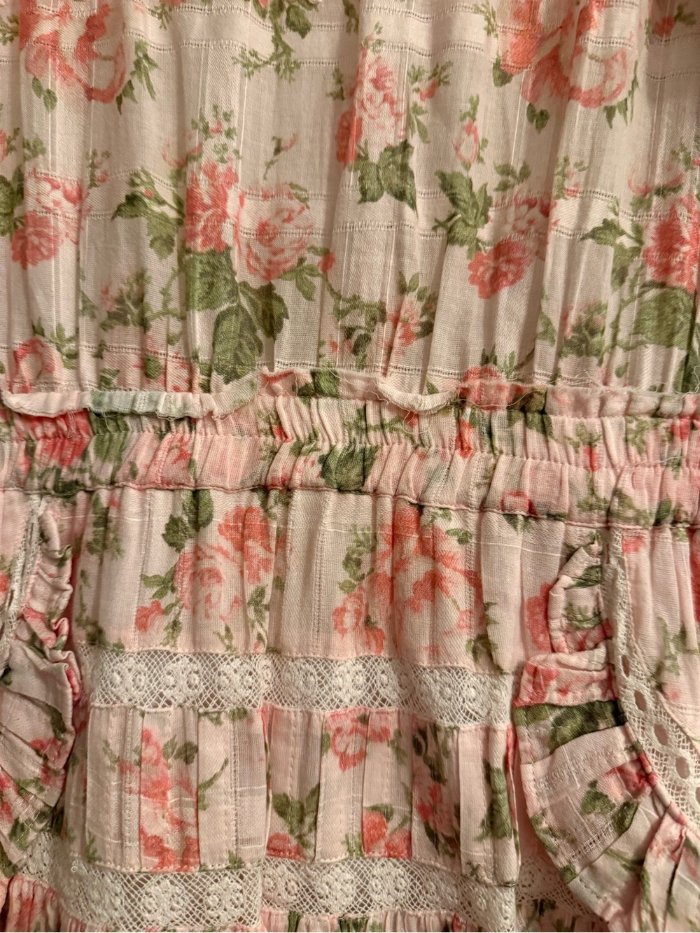 LoveShackFancy Pink Floral Eyelet Mini Dress - Picture 4 of 6